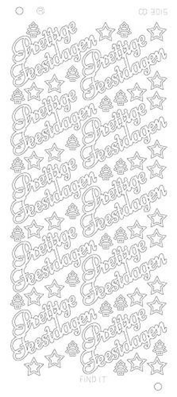 CD3015Z - Prettige Feestdagen groot platinum - Zilver