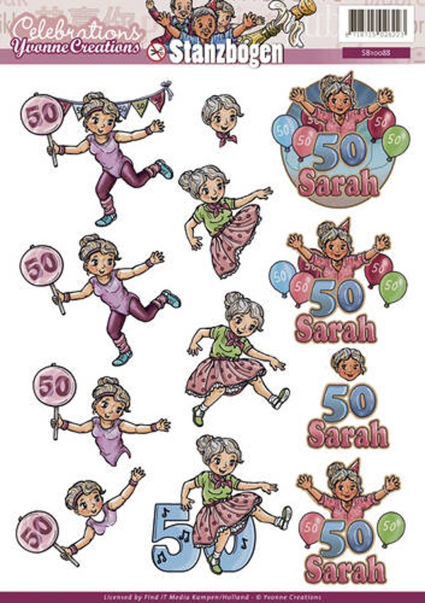 SB10088 - 3D Pushout - Yvonne Creations - Celebrations - Sarah