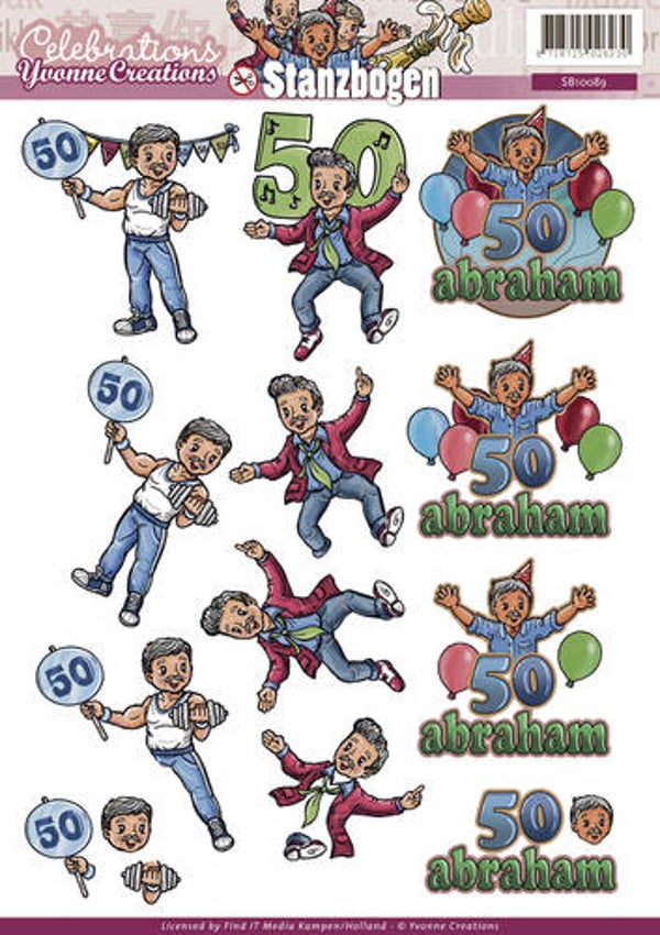 SB10089 - 3D Pushout - Yvonne Creations - Celebrations - Abraham