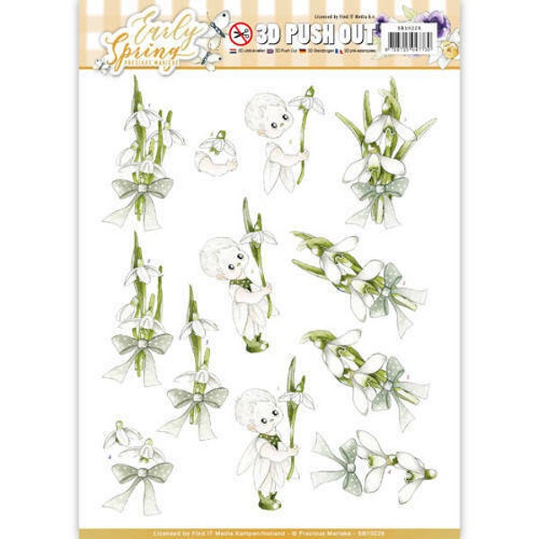 SB10228 - 3D Pushout - Precious Marieke - Early Spring - Early Snowdrops