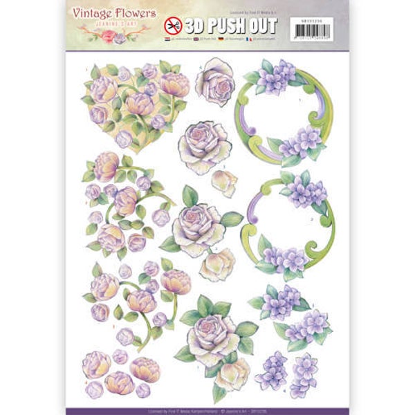 SB10236 - Pushout - Jeanine's Art - Vintage Flowers - Romantic Purple