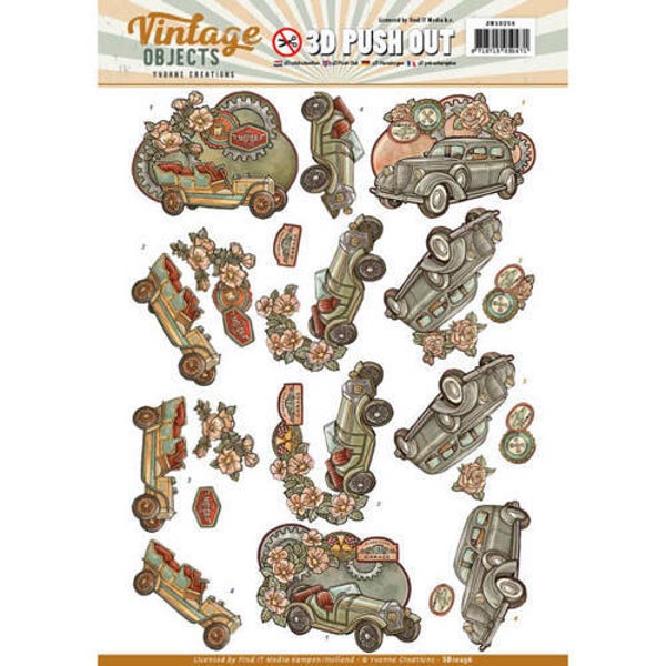 SB10256 - 3D Pushout - Yvonne Creations - Vintage Objects - Vintage Cars