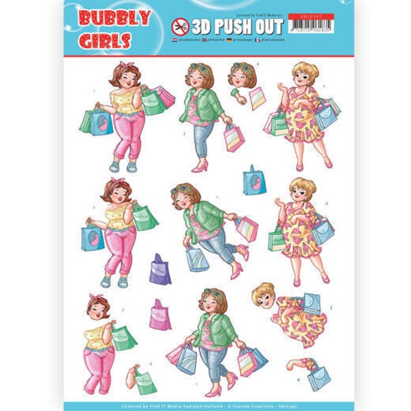 SB10347 - 3D Pushout - Yvonne Creations- Bubbly Girls - Shopping