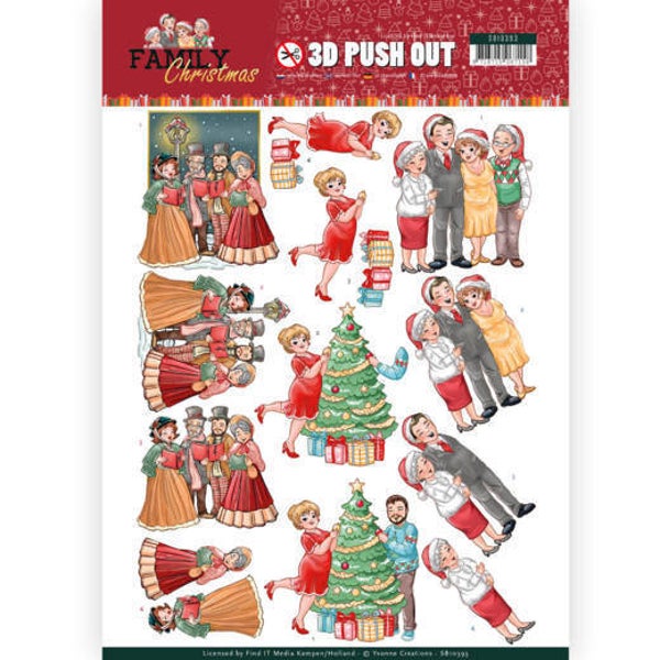 SB10393 - 3D Pushout - Yvonne Creations - Family Christmas - Celebrate Christmas
