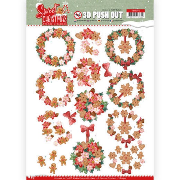 SB10395 - 3D Pushout - Yvonne Creations - Sweet Christmas - Sweet Wreaths