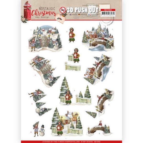SB10482 - 3D Push Out - Amy Design - Nostalgic Christmas - Christmas Village