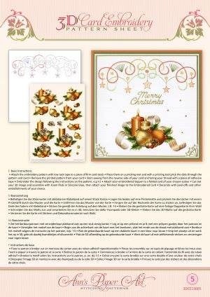 3DCE13005 - 3D Card Embroidery Pattern Sheets Holiday Decor