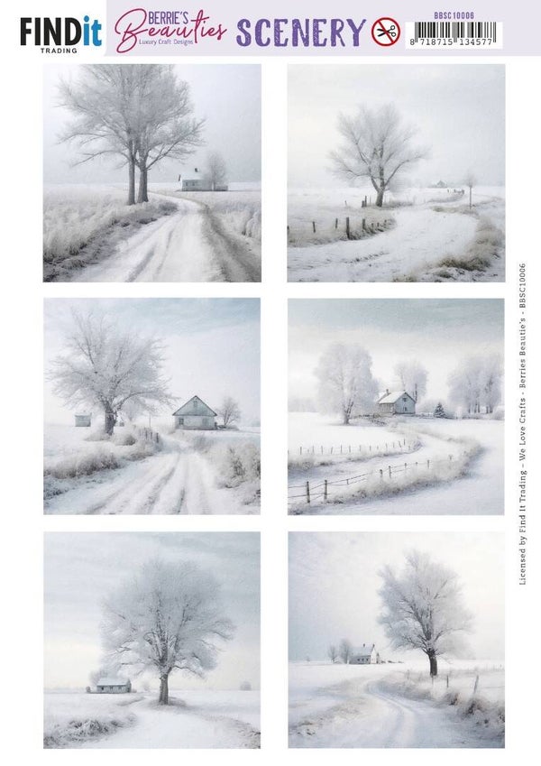 BBSC10006 - Push-Out Scenery - Berries Beauties - White Winter Square