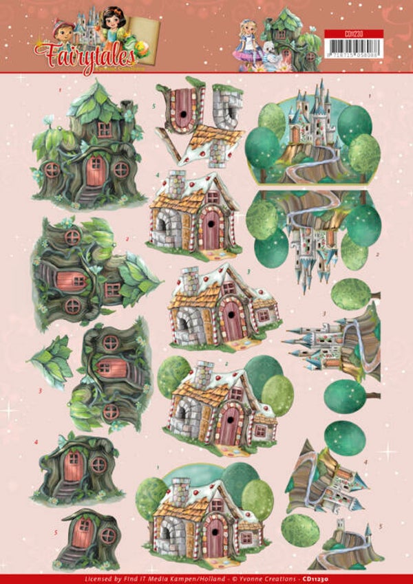 CD11230 - 3D Cutting Sheet - Yvonne Creations - Fairytale Houses