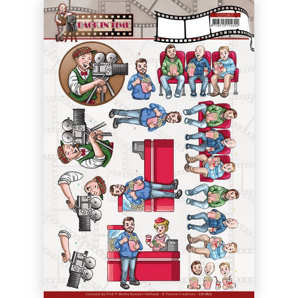 CD11807 - 3D Cutting Sheet - Yvonne Creations - Big Guys - Back in Time - Movie