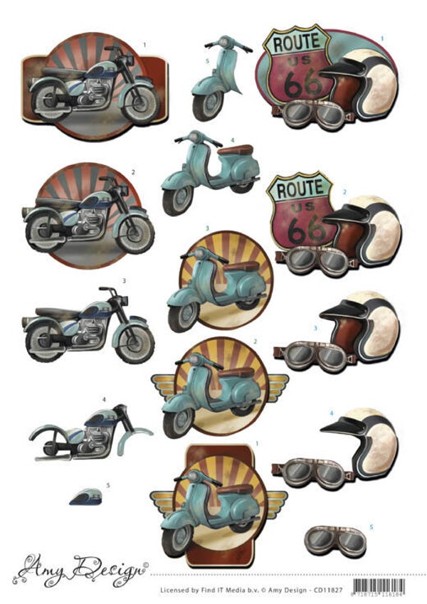 CD11827 - 3D Cutting Sheet - Amy Design - Route 66