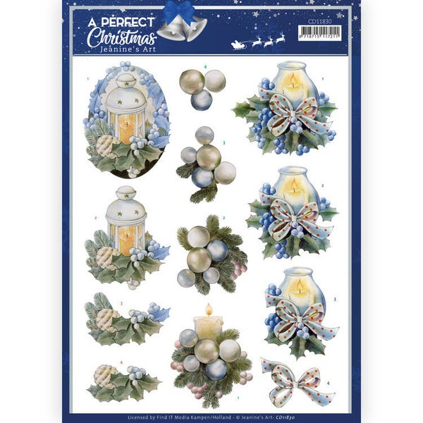 CD11830 - 3D Cutting Sheet - Jeanine's Art - A Perfect Christmas - Christmas Candles