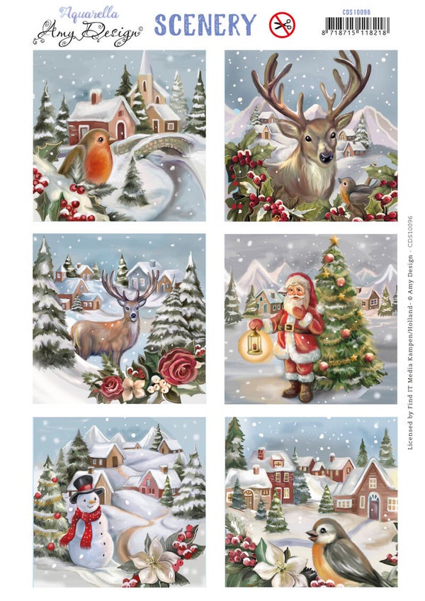 CDS10096 - Scenery - Amy Design - From Santa With Love - Christmas Bird Square