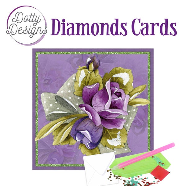 DDDC1103 - Dotty Designs Diamond Cards - Purple Roses 15x15