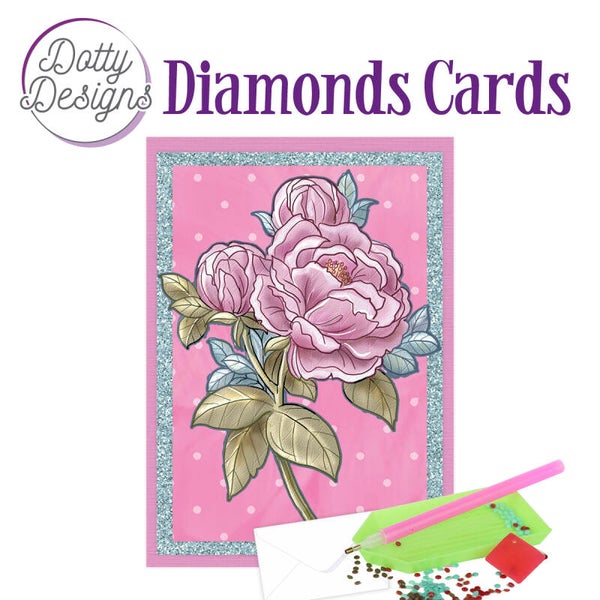 DDDC1104 - Dotty Designs Diamond Cards - Old Pink Peony 10x15