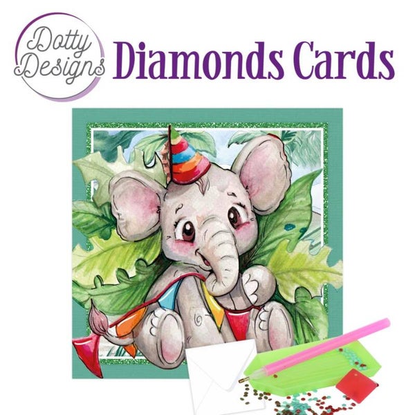DDDC1173 - Dotty Designs Diamond Cards -  Elephant Party 15x15