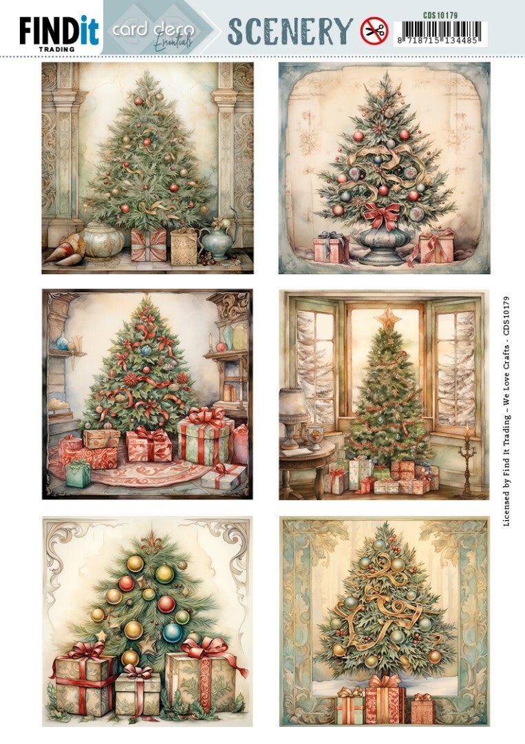 CDS10179 - Push Out Scenery - Card Deco Essentials - Christmas Tree Square