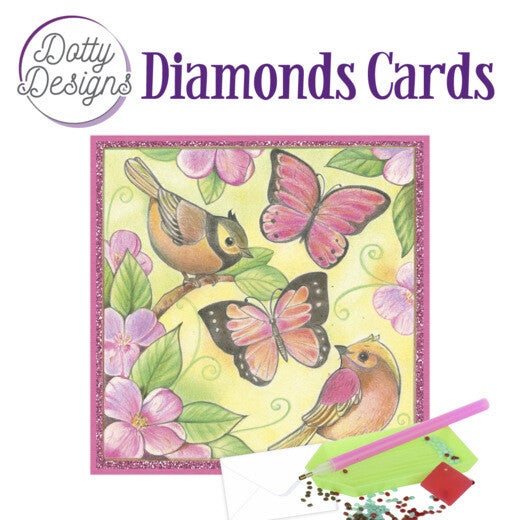 DDDC1083 - Dotty Designs Diamond Cards - Pink Butterflies 15x15