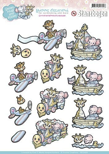 SB10028 - 3D Pushout - Yvonne Creations - Smiles, Hugs and Kisses - Adoption