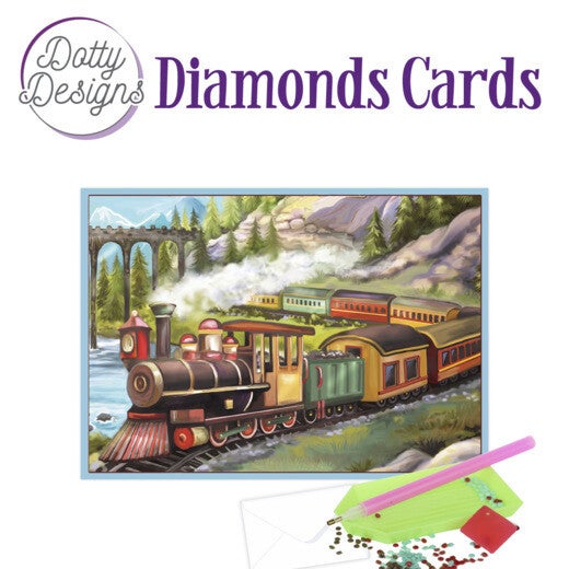 DDDC1029 - Dotty Designs Diamond Cards - Vintage Train 10x15