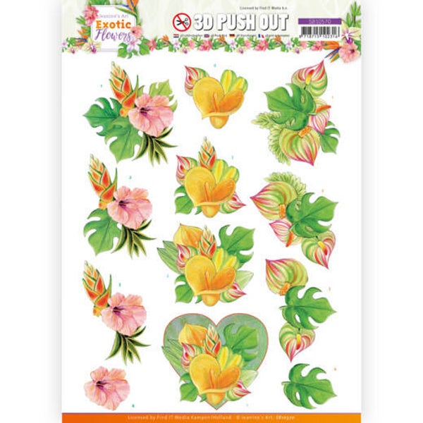 SB10570 - 3D Push Out - Jeanine's Art - Exotic Flowers - Orange Flowers