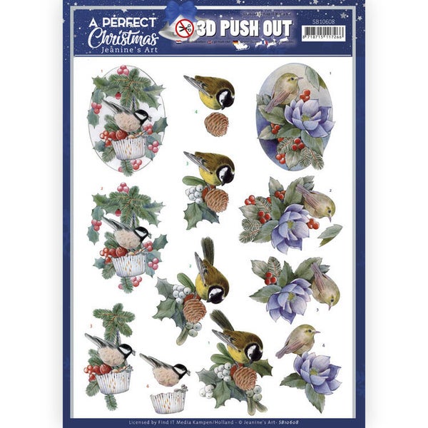 SB10608 - 3D Push Out - Jeanine's Art - A Perfect Christmas - Christmas Birds