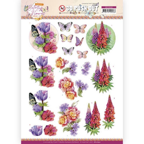 SB10640 - 3D Push Out - Jeanine's Art - Perfect Butterfly Flowers - Anemone