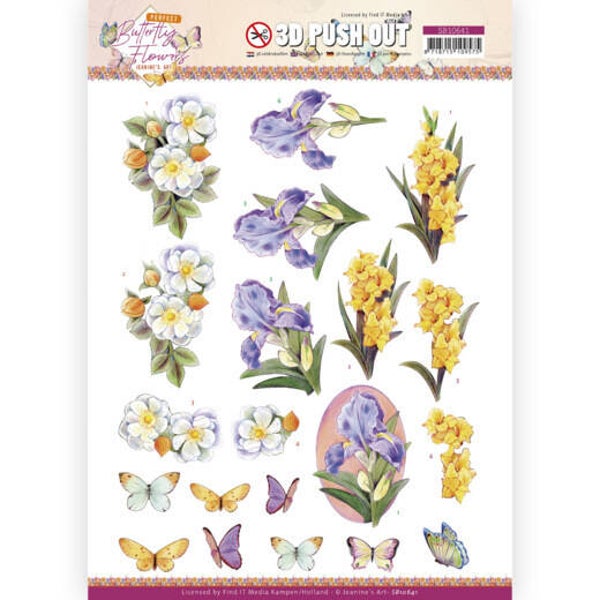 SB10641 - 3D Push Out - Jeanine's Art - Perfect Butterfly Flowers - Gladiolus