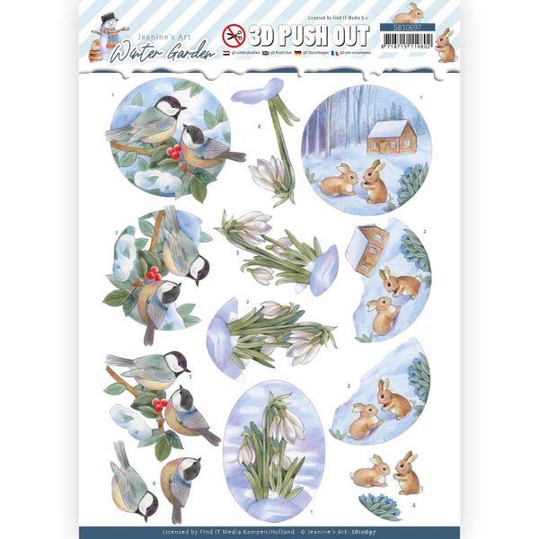 SB10697 - 3D Push Out - Jeanine's Art - Winter Garden - Snow Drop