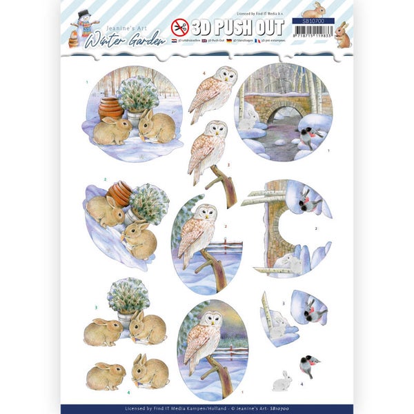 SB10700 - 3D Push Out - Jeanine's Art - Winter Garden - Rabbits
