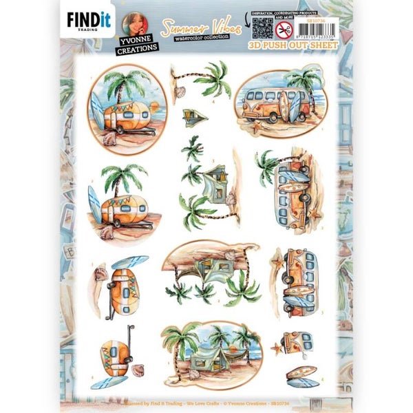 SB10736 - 3D Push Out - Yvonne Creations - Summer Vibes - Camping