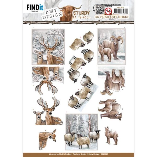 SB10825 - 3D Push-Out - Amy Design - Sturdy Winter - Deer