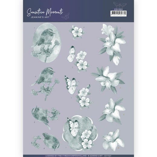 CD11521 - 3D Cutting Sheet - Jeanine's Art - Sensitive Moments - Grey Lily