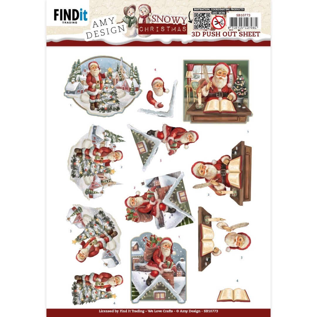 SB10773 - 3D Push-Out - Amy Design - Snowy Christmas - Snowy Santa