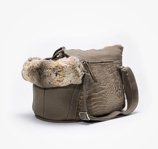 Dog Carrier - Zipp it Croco Taupe 