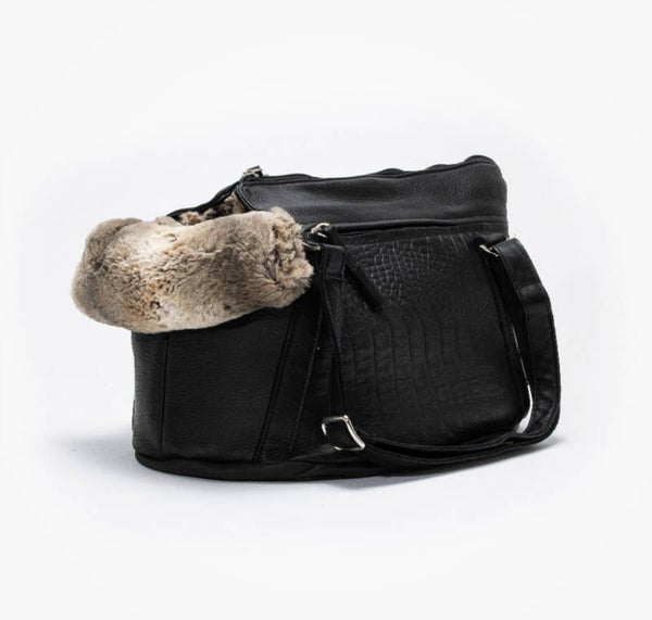 Dog Carrier - Zipp it Croco Black 