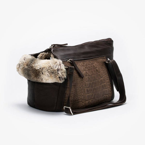 Dog Carrier - Zipp it Croco Brown
