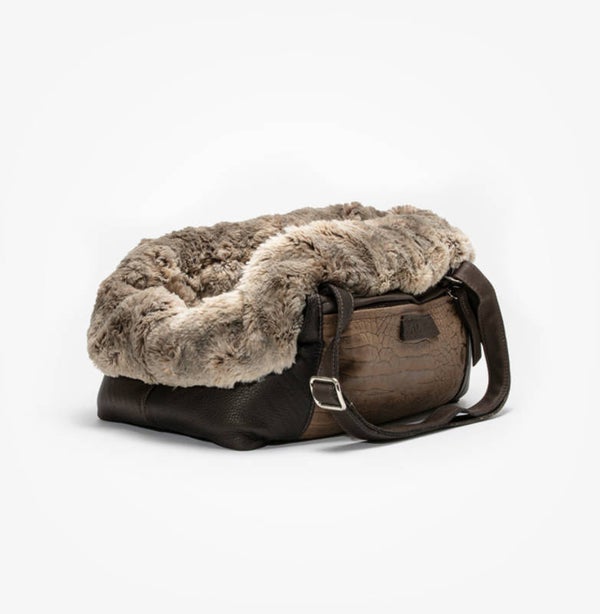 Dog Carrier - Croco Brown