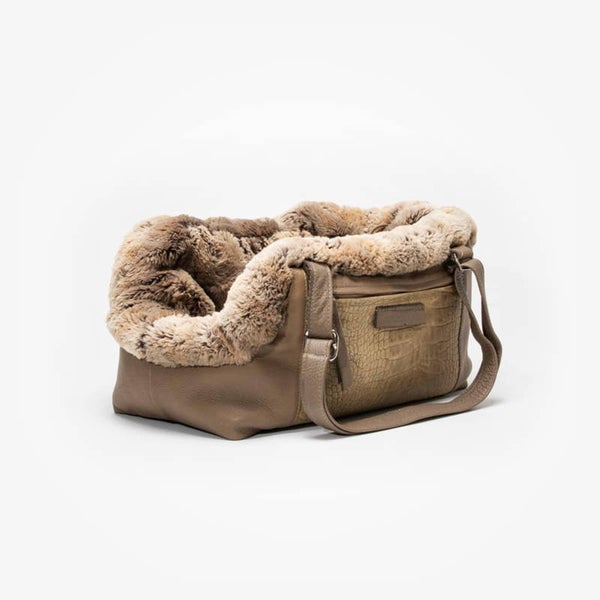 Dog Carrier - Croco Taupe