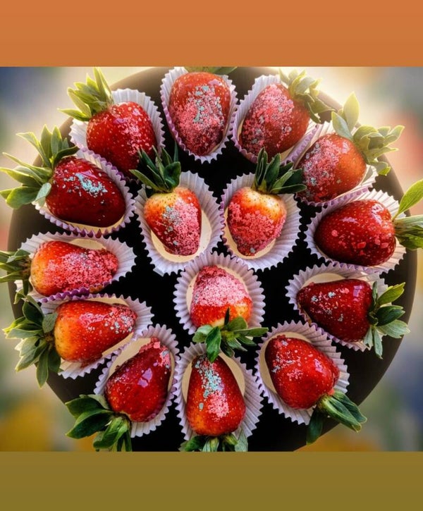 Dozen candied strawberries