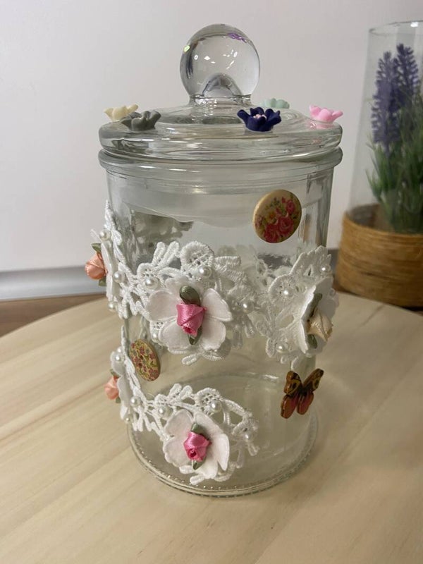 Bonbonnière en Verre Décorée