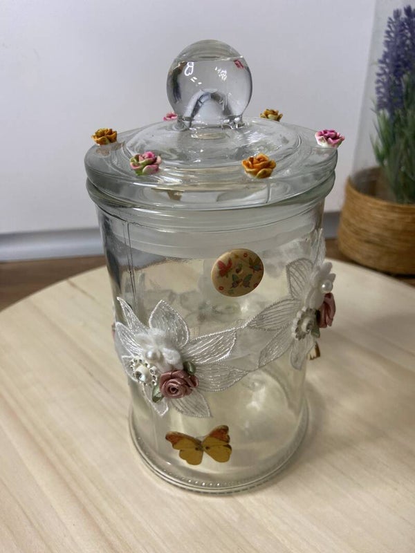 Bonbonnière en Verre Décorée