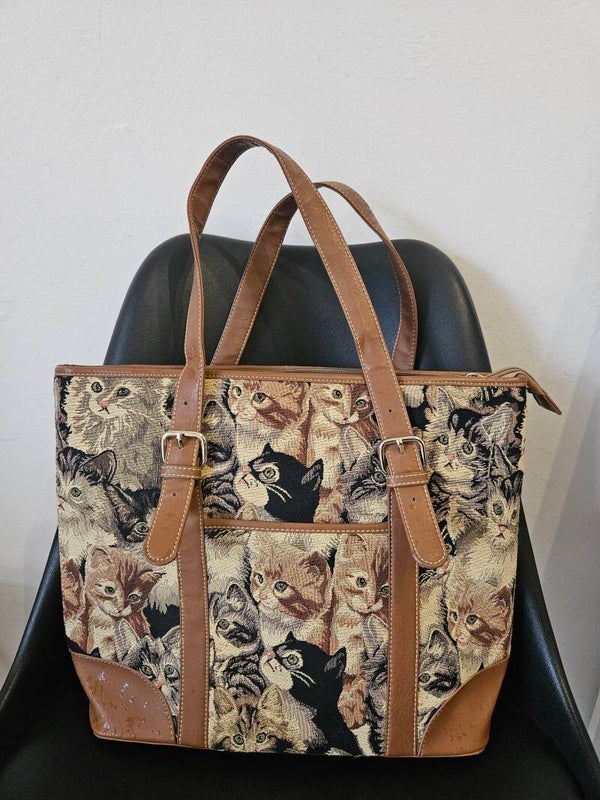 Signare Sainty 4754-Cat Cat Tapestry Square Purse
