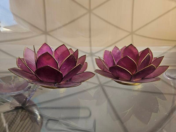 Capiz candle holder set