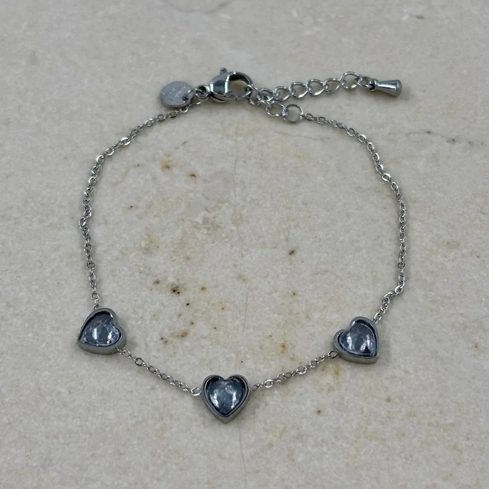 Armband diamant hartjes