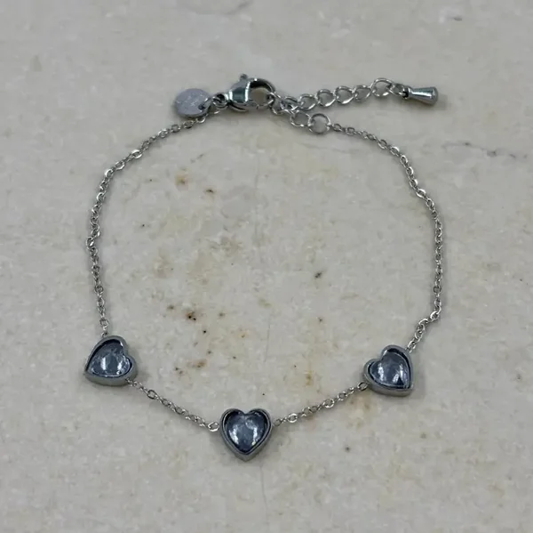 Armband diamant hartjes