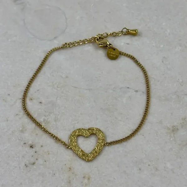 Armband dik open hartje