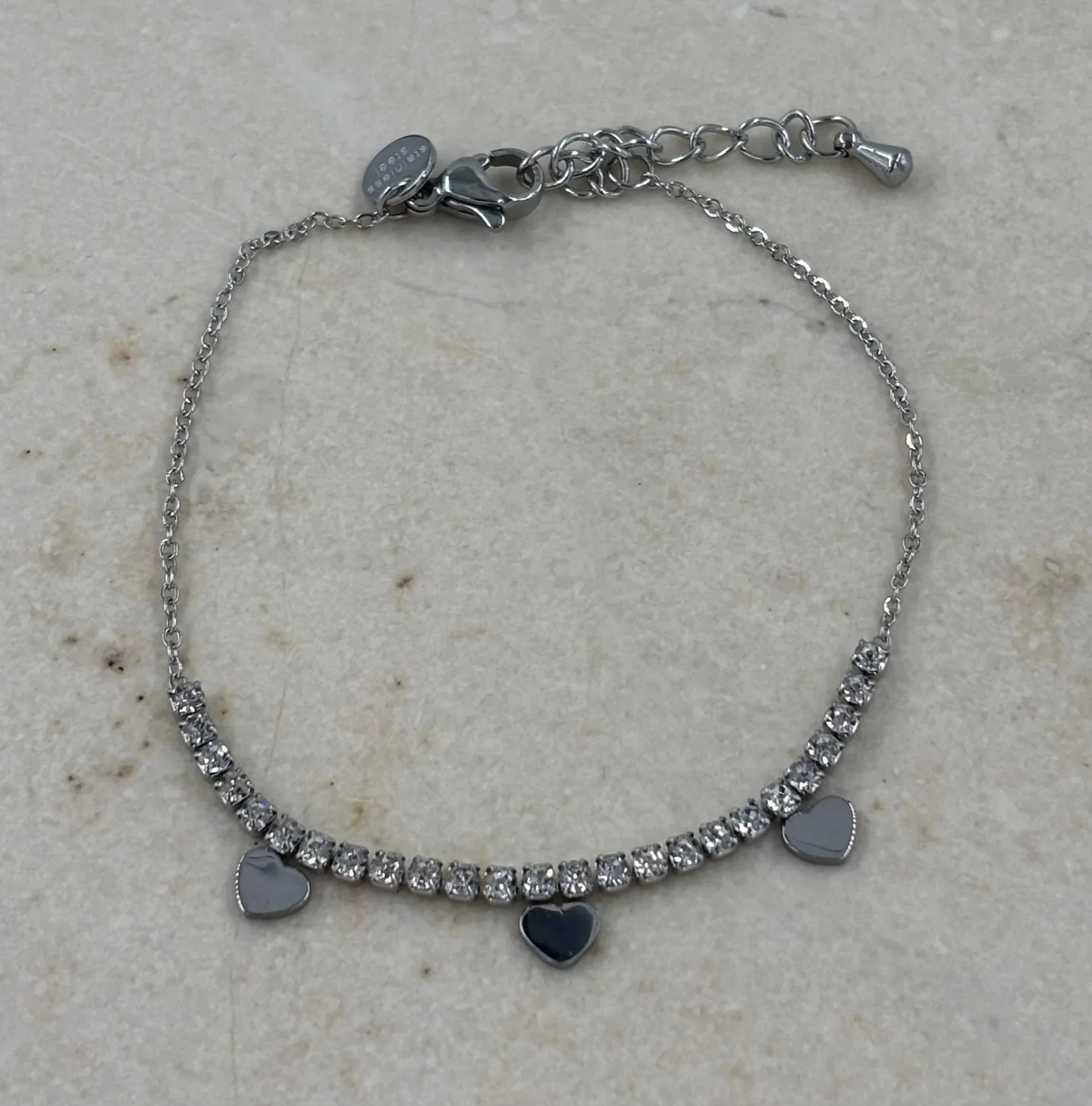 Armband strass hartjes