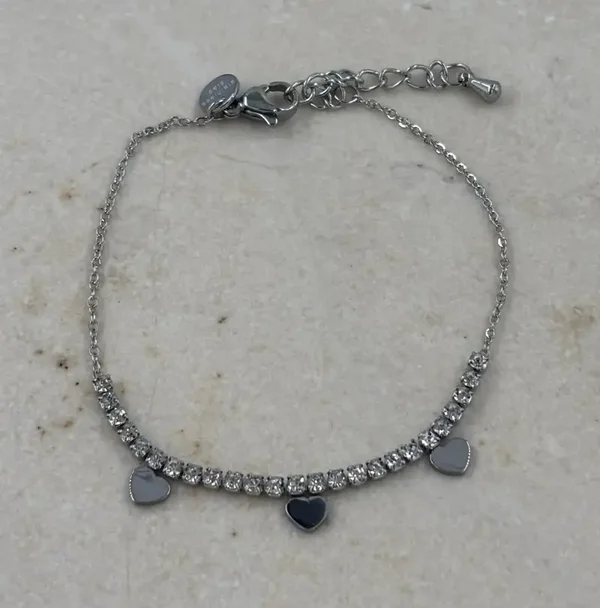 Armband strass hartjes