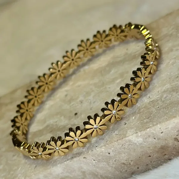 Bangle bloem met diamantjes